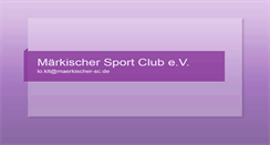 Desktop Screenshot of maerkischer-sc.de